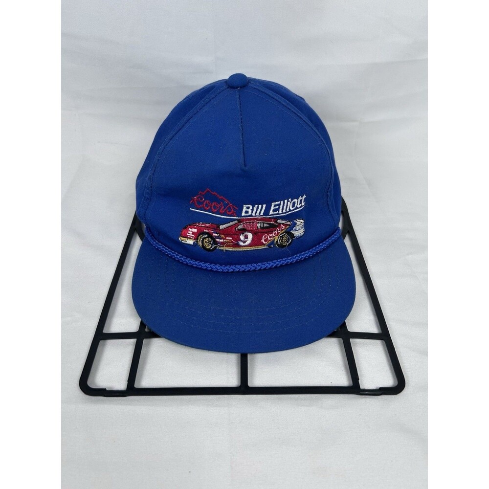 Vintage Bill Elliott Coors NASCAR Rope SnapBack Hat #9 Blue Baseball Cap